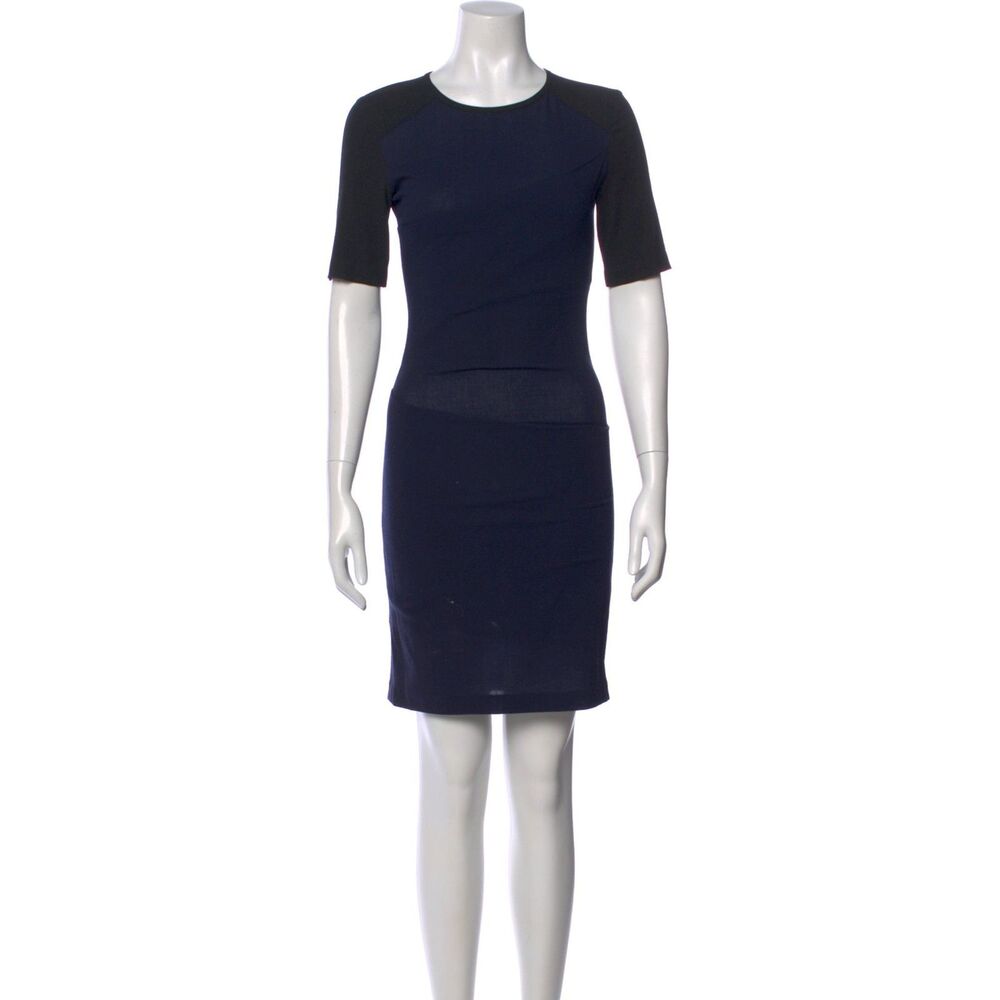 ALC Navy Black Mini Bandage Wool Dress Raglan Sleeve Size 8